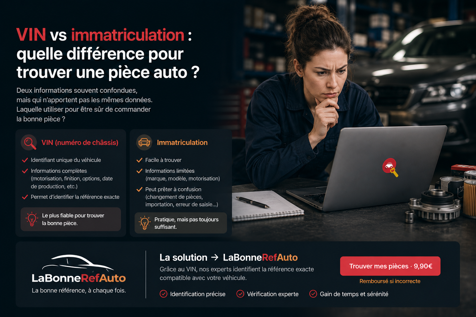 VIN vs immatriculation : quelle différence pour trouver une pièce auto — LaBonneRefAuto