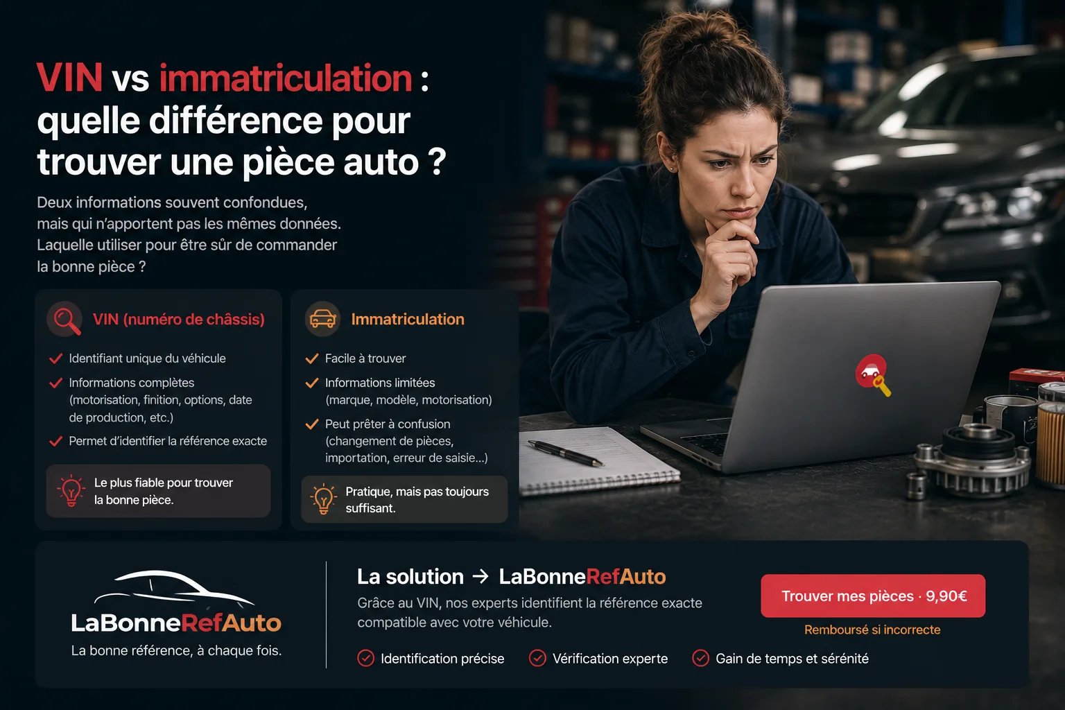 VIN vs immatriculation : quelle différence pour trouver une pièce auto - LaBonneRefAuto